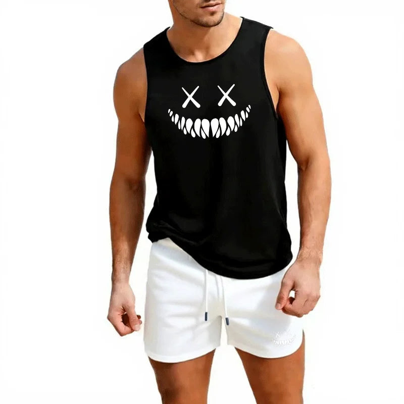 Men's Trendy Smile Tank Top and Short Set