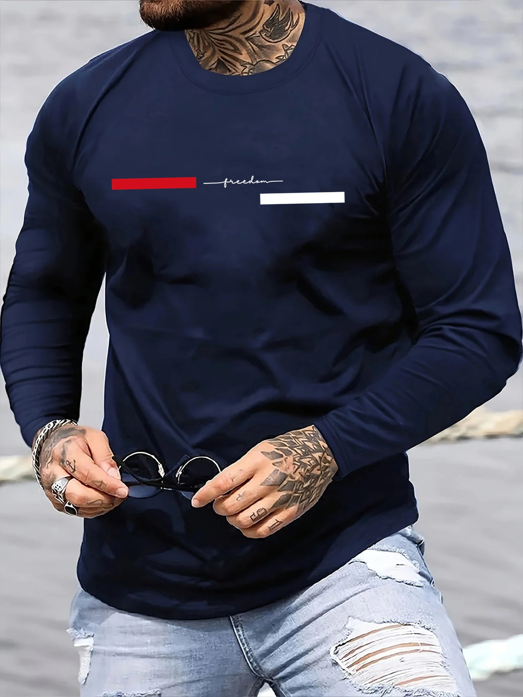 Men's Cotton "Freedom" Long Sleeve Shirt