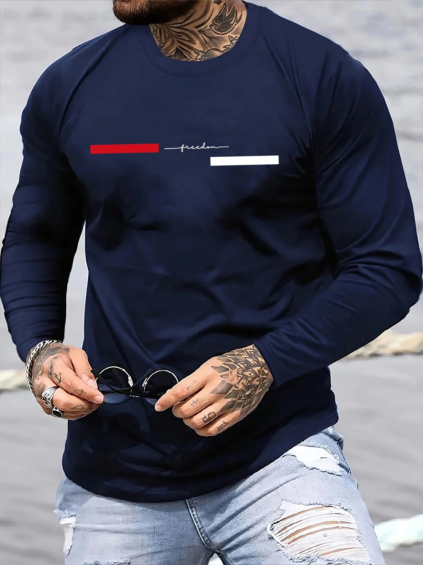 Men's Cotton "Freedom" Long Sleeve Shirt