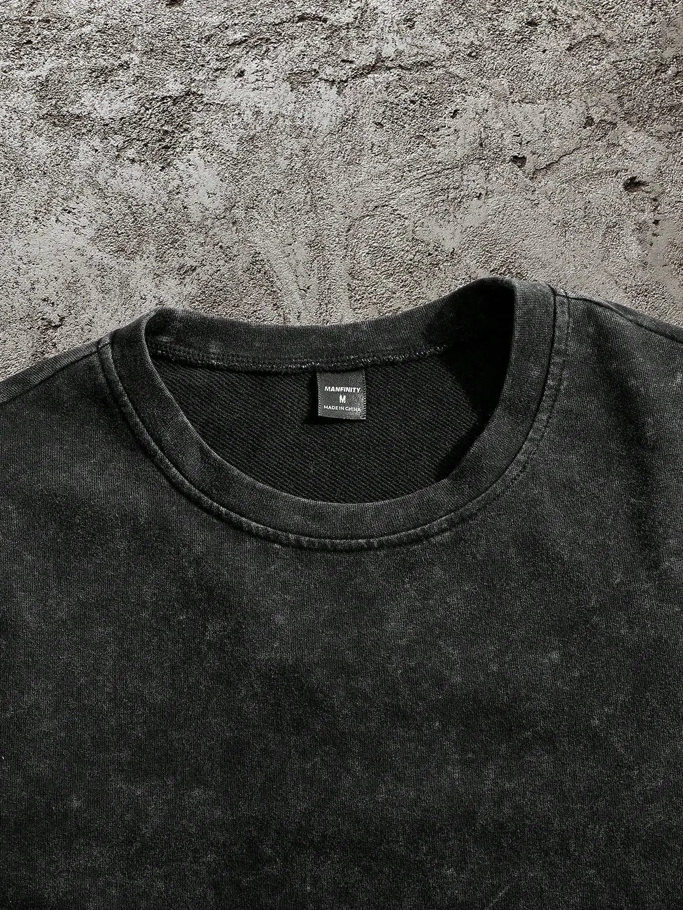 Men's Distressed Black T-Shirt with 3D Butterfly Back Design, Loose Fit Casual Streetwear