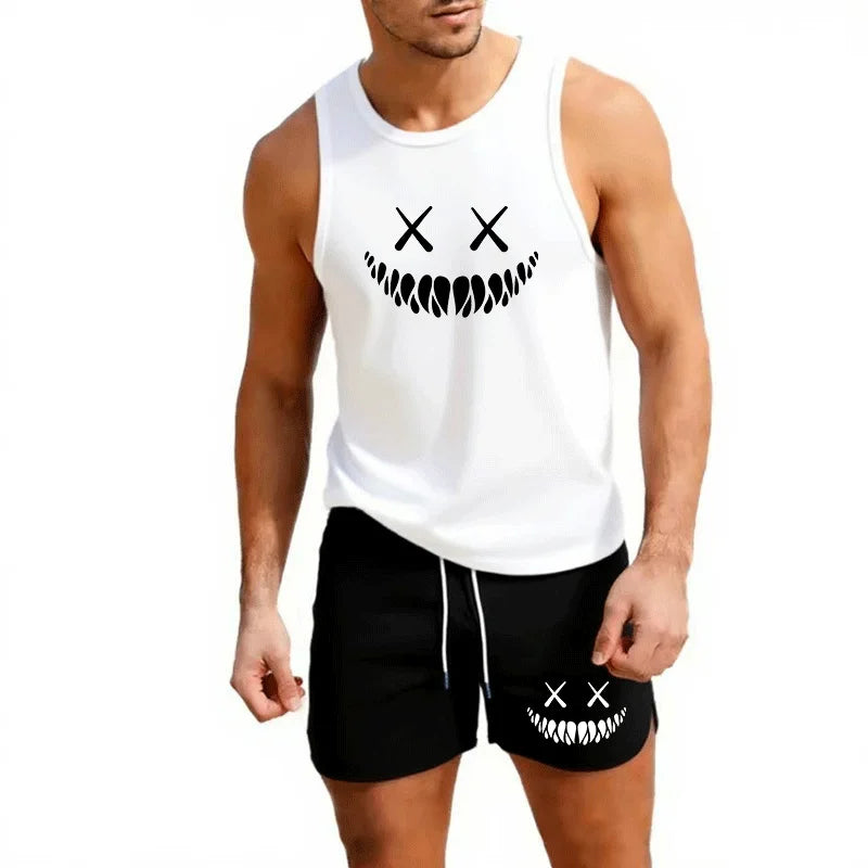 Men's Trendy Smile Tank Top and Short Set