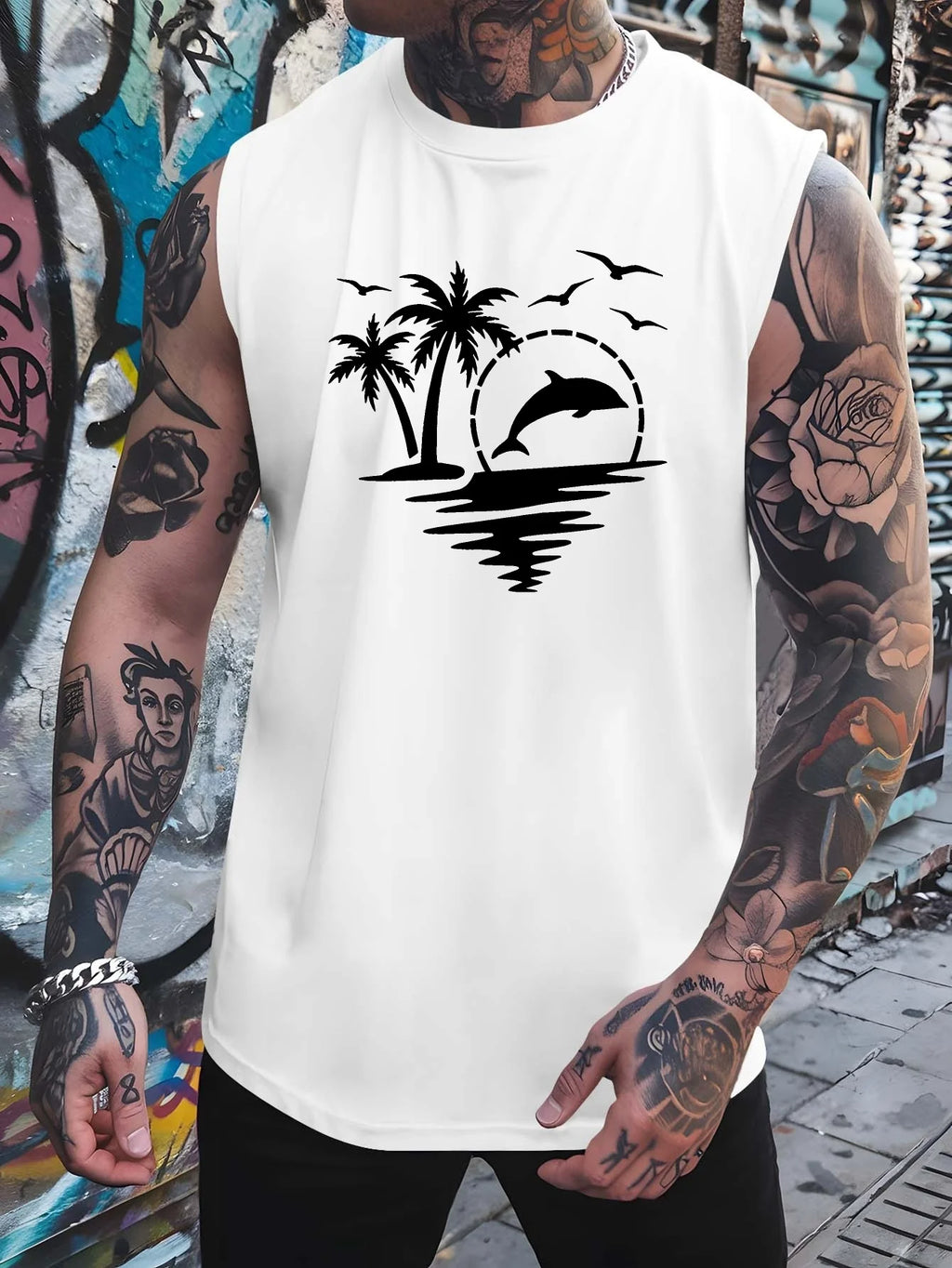 Men's "Limited edition, ORIGINAL, Raw denim" loose-fitting Tank Top