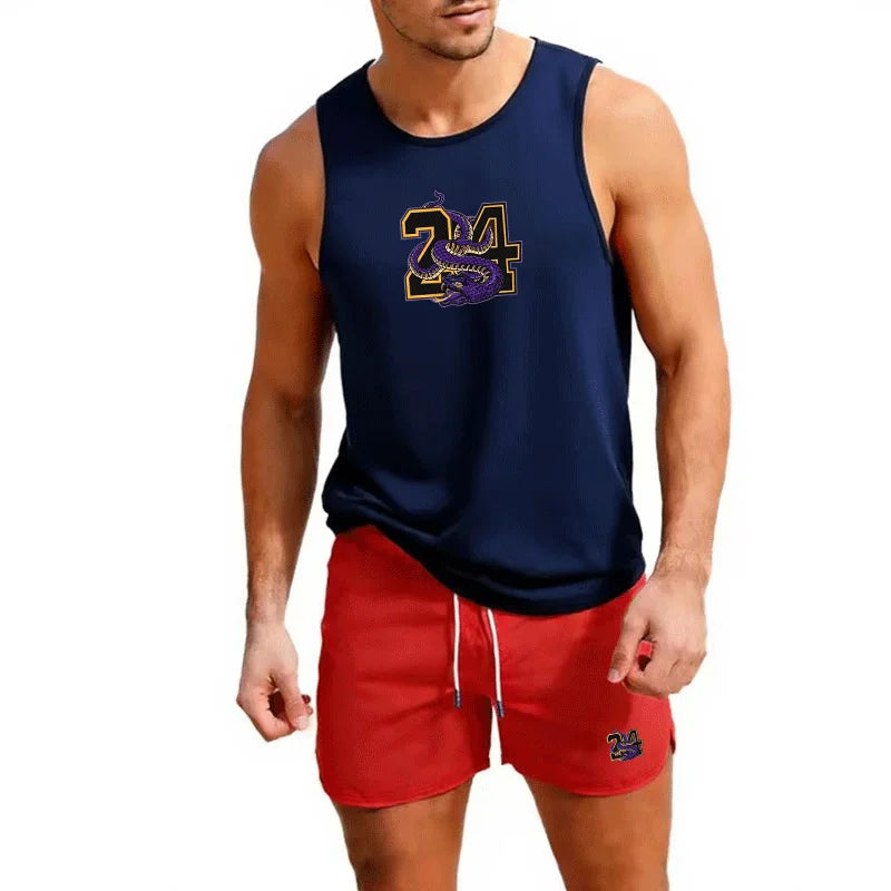Men's "#24, Mamba mentality, Kobe" Tank top and shorts set