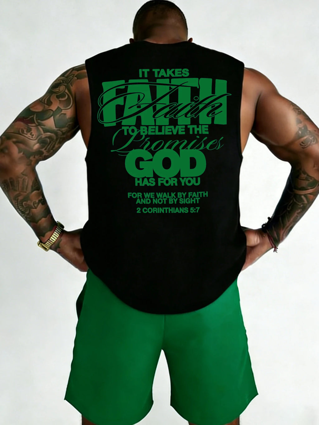 Men's "2 Corintians 5:7" Verse Fitness Tank Top