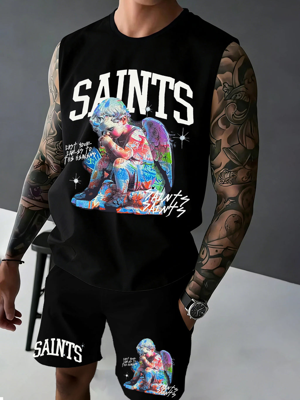 Men's "SAINTS" Angel Fitness Tank Top