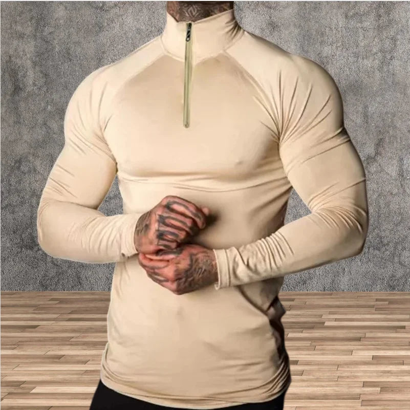 Men's Tight Compression 1/4 Zip Athletic long Sleeve