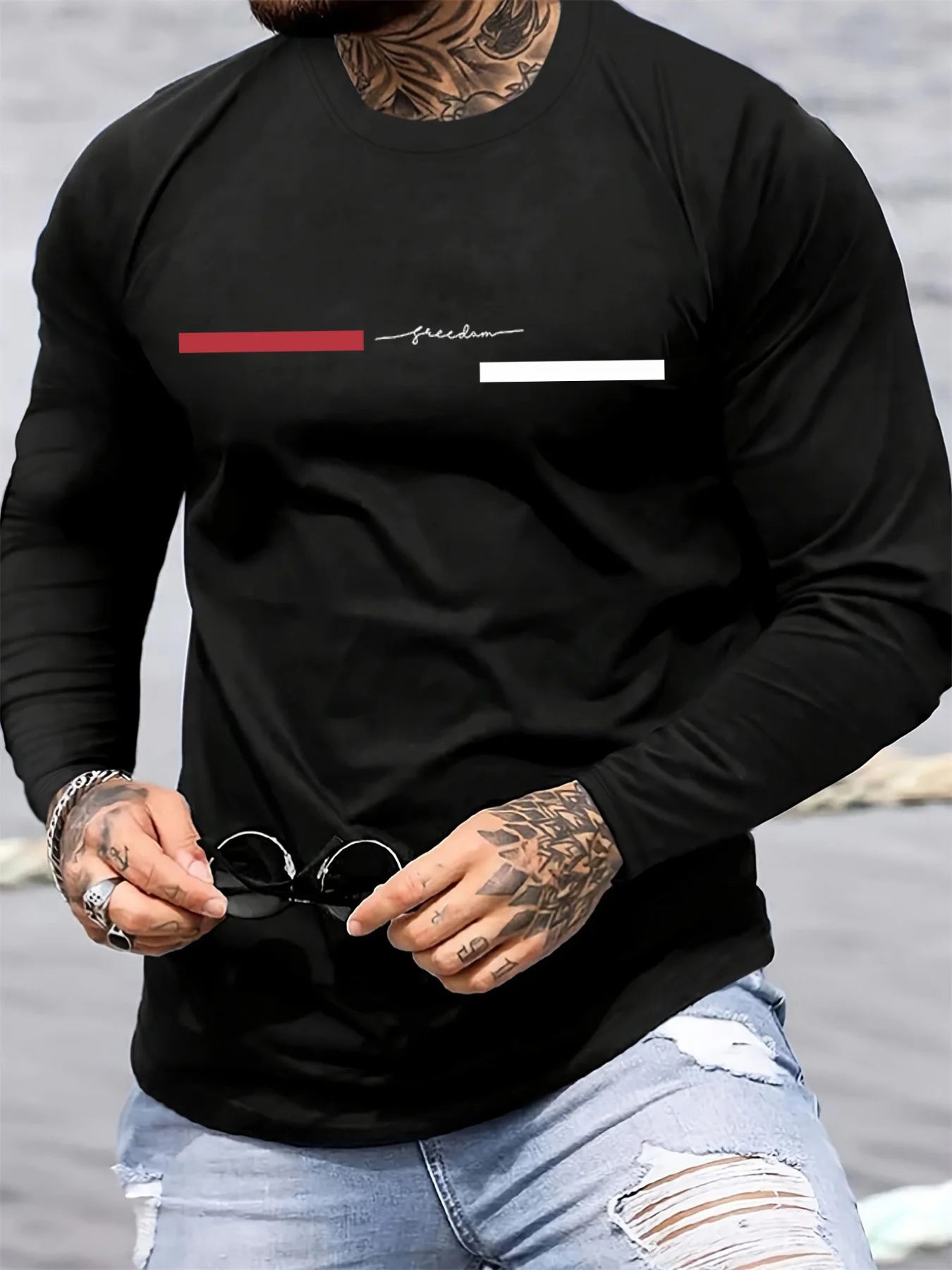 Men's Cotton "Freedom" Long Sleeve Shirt