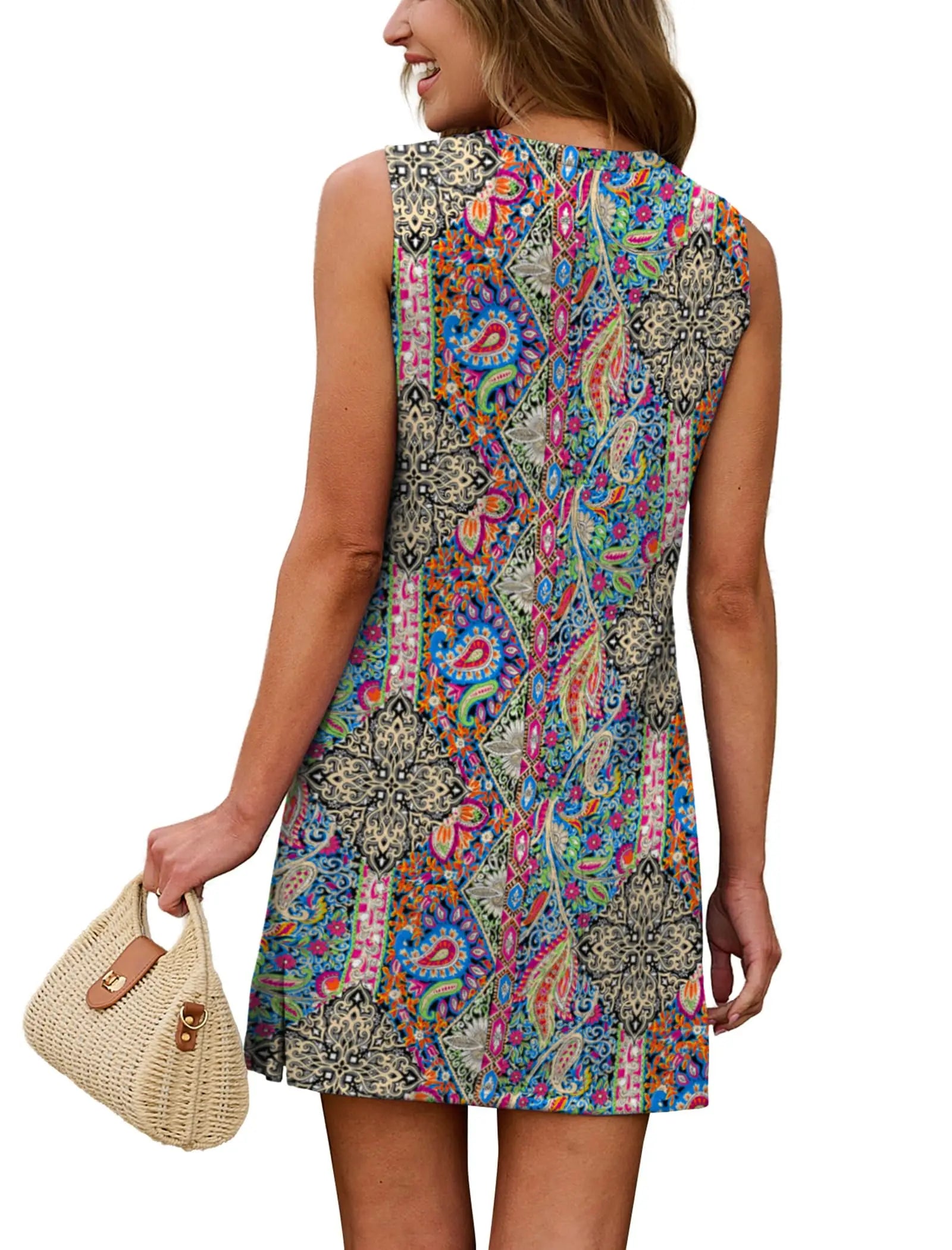 Women\'s Casual Sleeveless Crewneck Dress