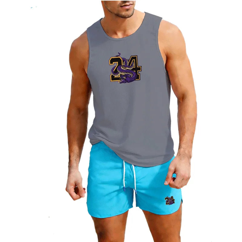 Men's "#24, Mamba mentality, Kobe" Tank top and shorts set