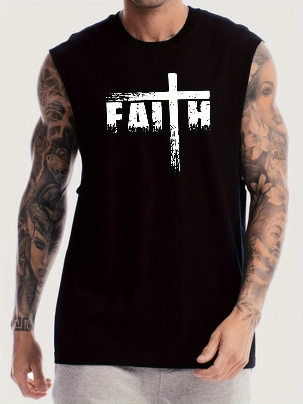 Men's "FAITH" Cross Fitness Tank Top