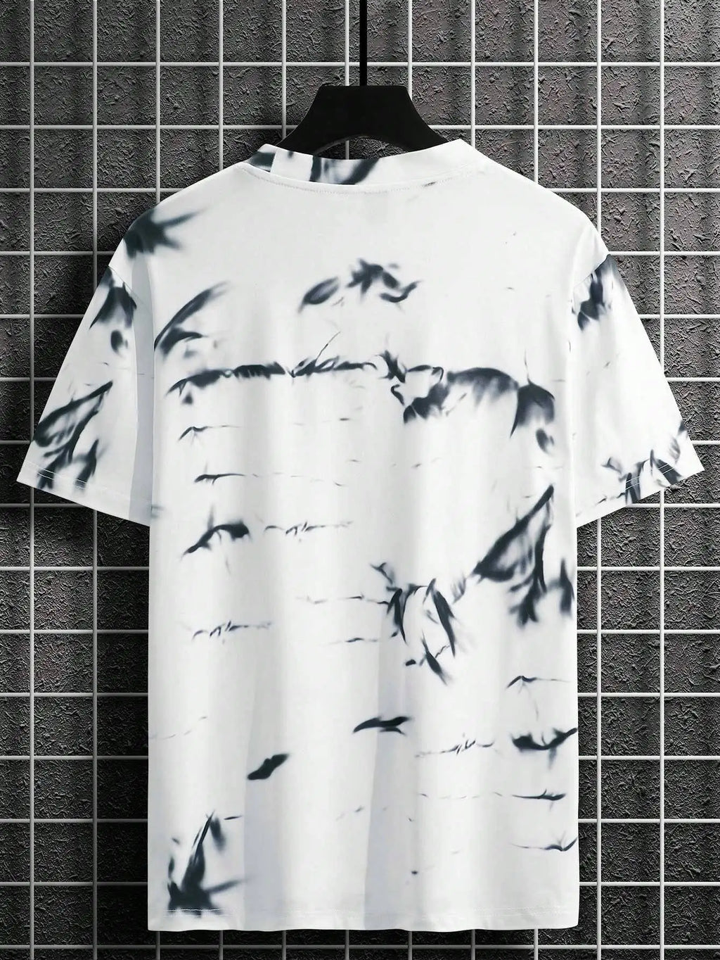 Men's Distressed Ink Wash Print Short Sleeve T-Shirt