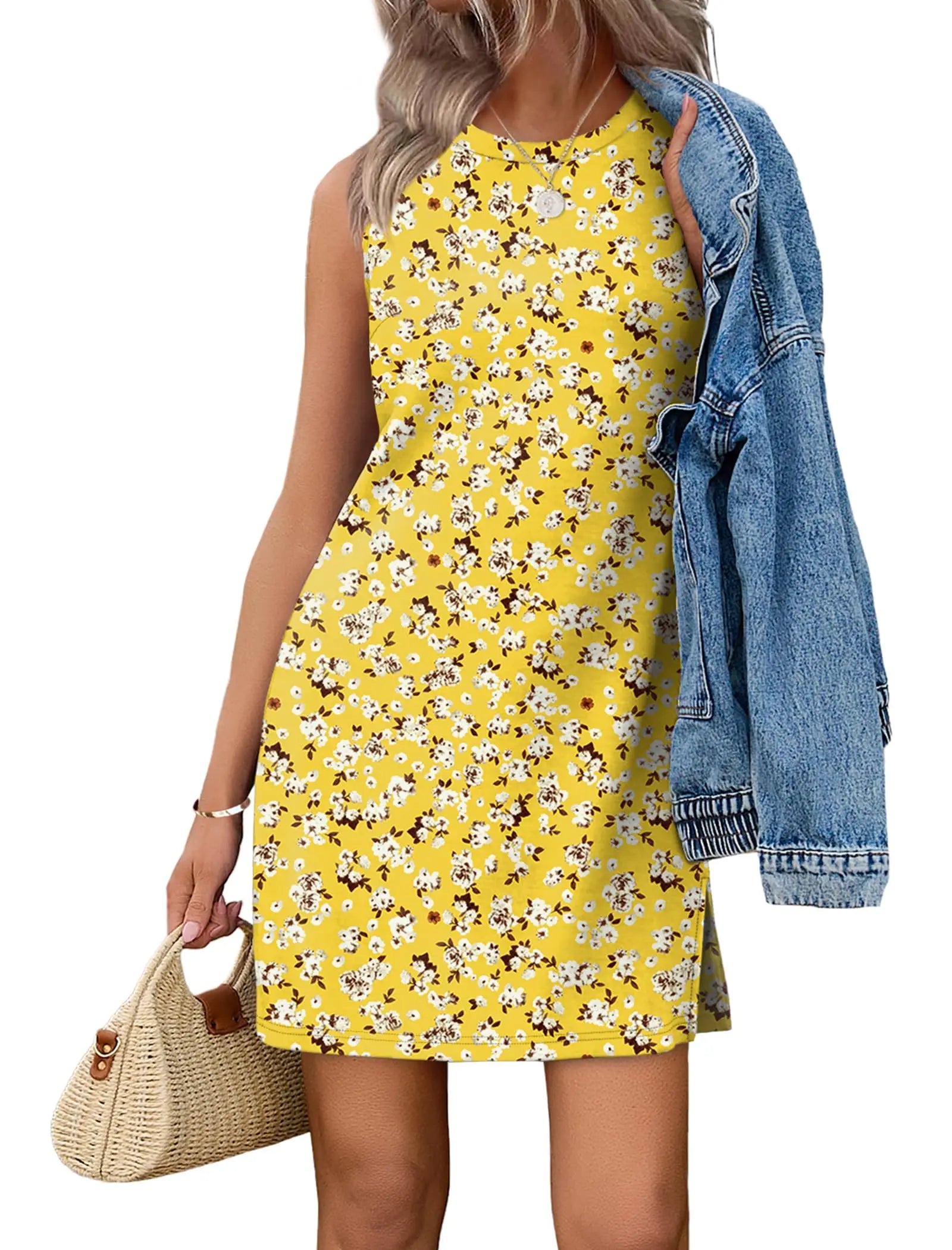 Women\'s Casual Sleeveless Crewneck Dress