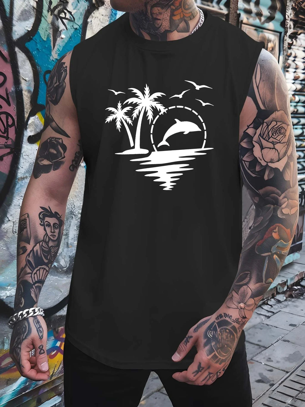 Men's "Limited edition, ORIGINAL, Raw denim" loose-fitting Tank Top