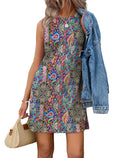Women\'s Casual Sleeveless Crewneck Dress