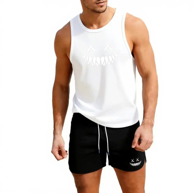 Men's Trendy Smile Tank Top and Short Set