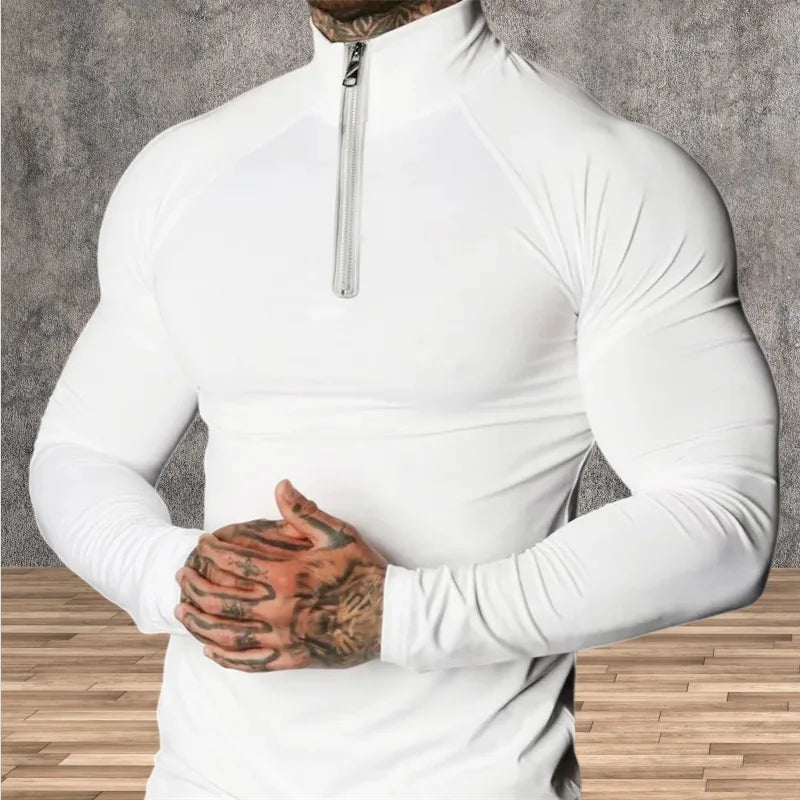 Men's Tight Compression 1/4 Zip Athletic long Sleeve