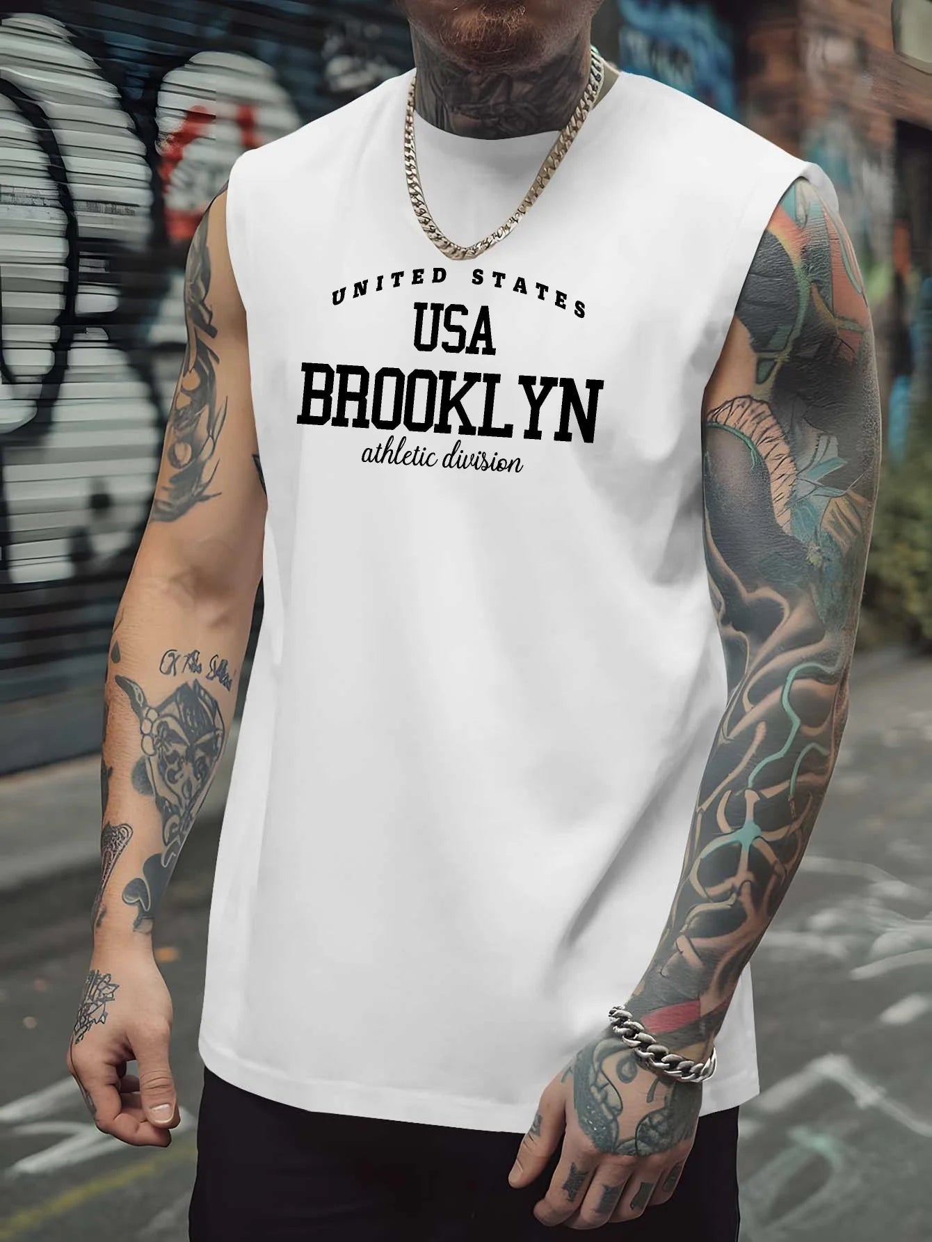 Men's "USA Brooklyn" Fitness Tank Top
