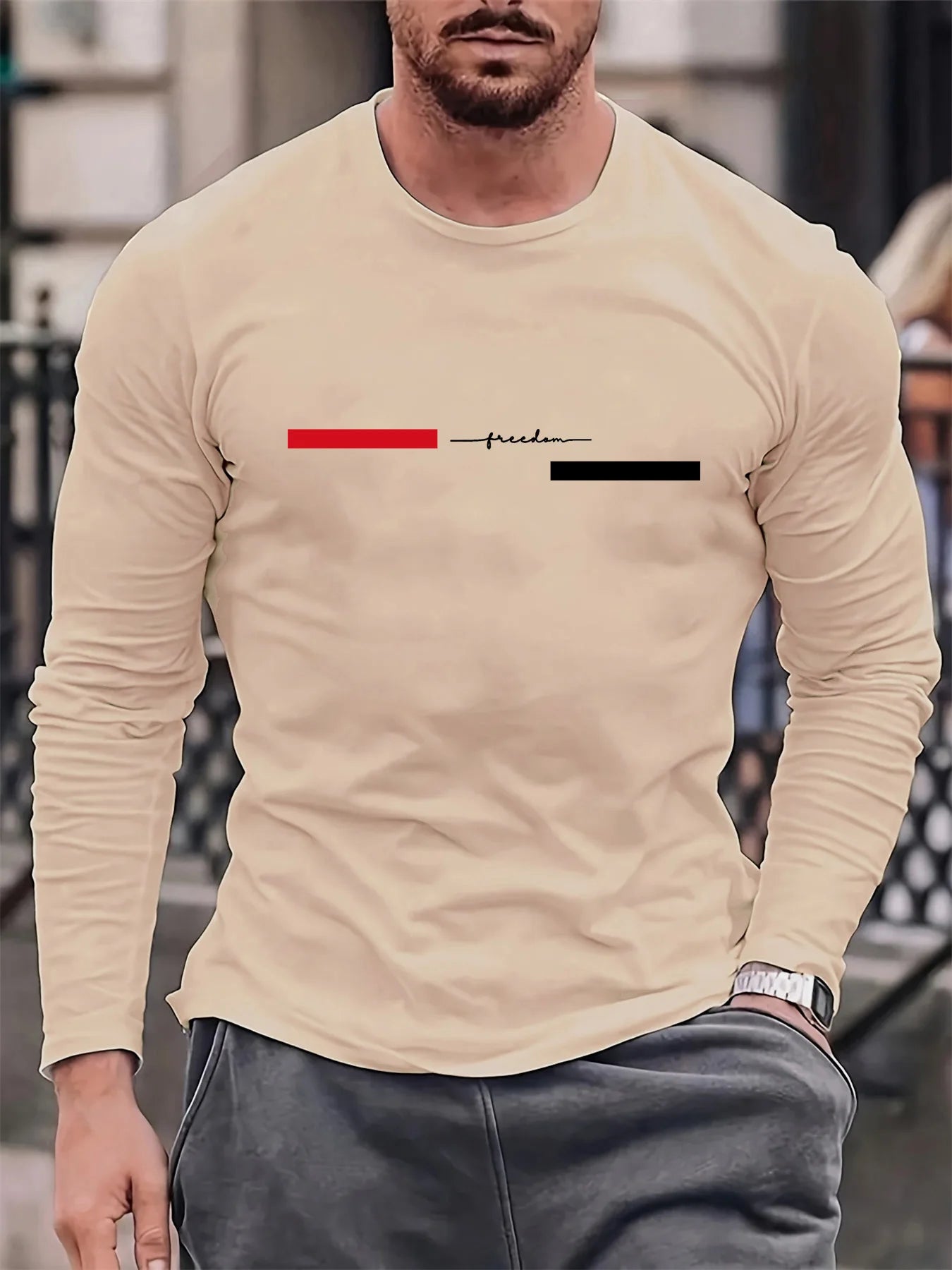 Men's Cotton "Freedom" Long Sleeve Shirt