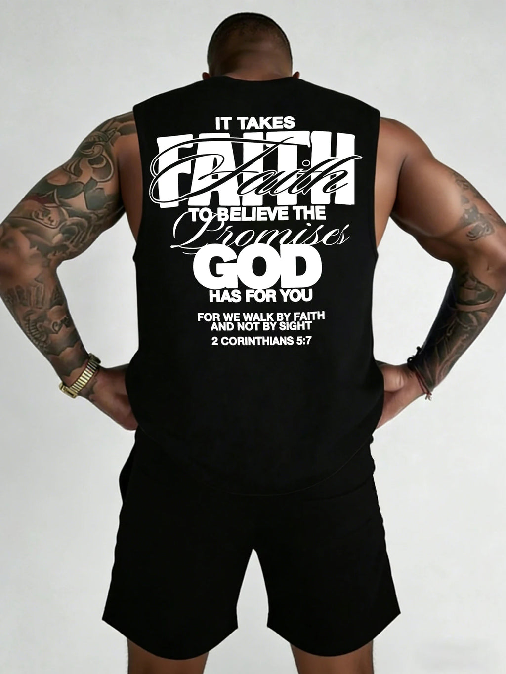 Men's "2 Corintians 5:7" Verse Fitness Tank Top