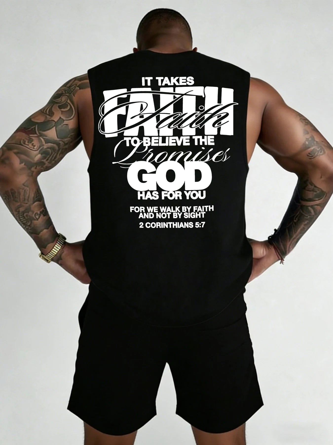 Men's "2 Corintians 5:7" Verse Fitness Tank Top