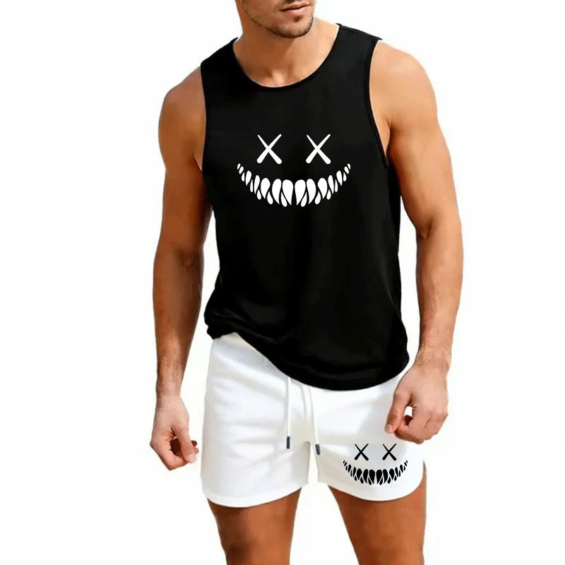 Men's Trendy Smile Tank Top and Short Set