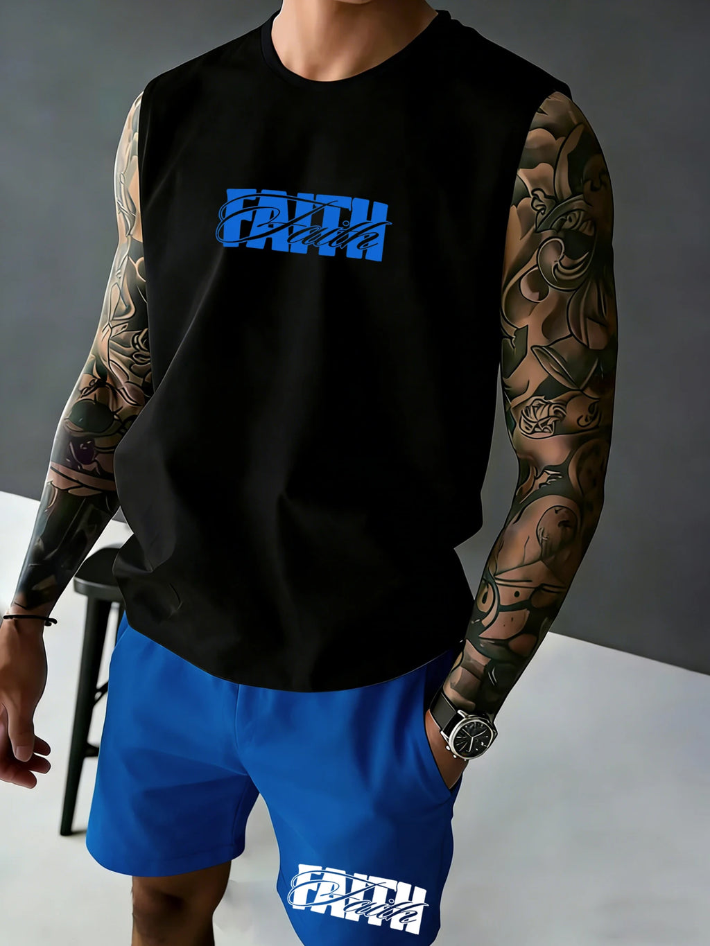 Men's "2 Corintians 5:7" Verse Fitness Tank Top