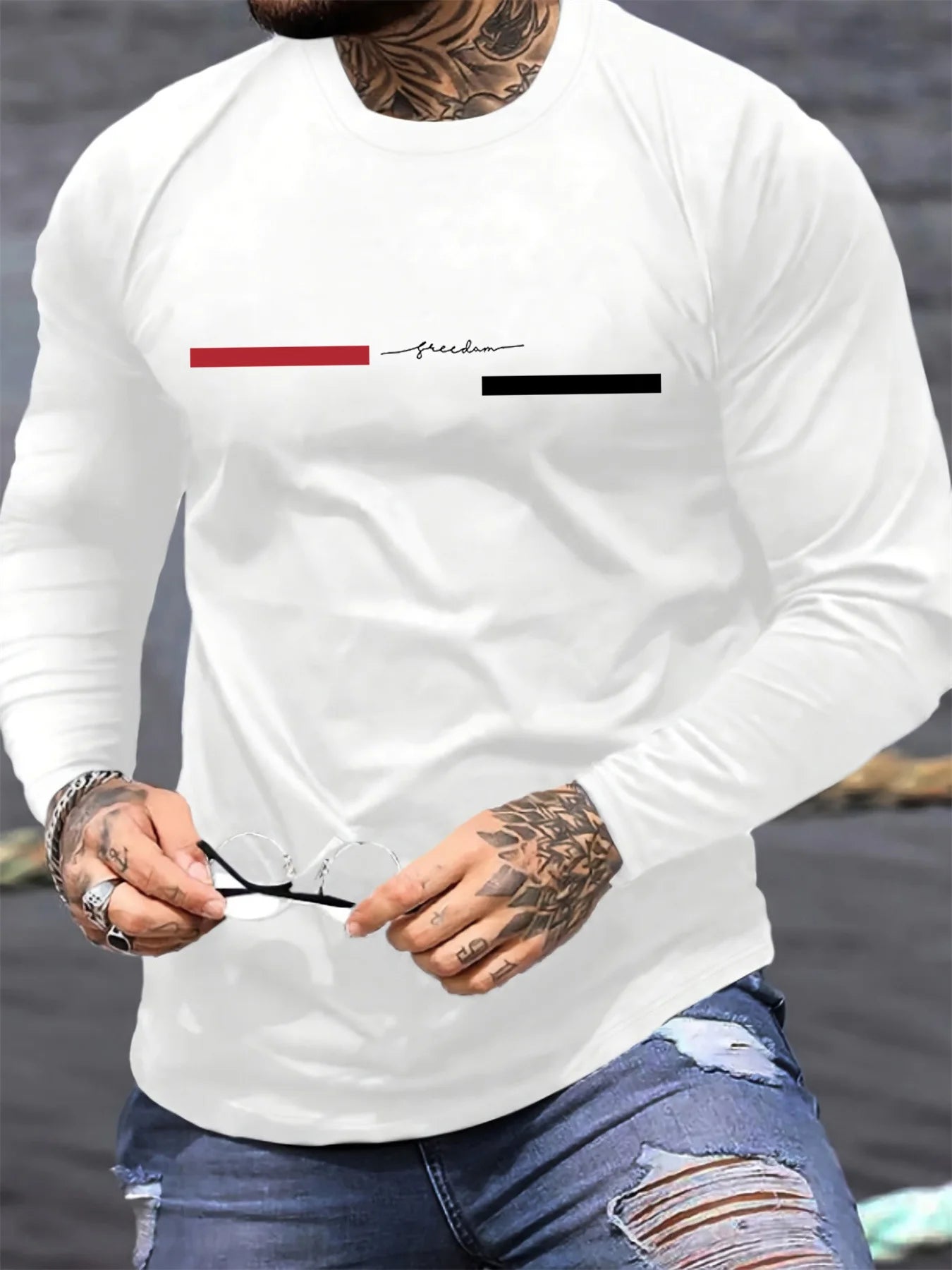 Men's Cotton "Freedom" Long Sleeve Shirt
