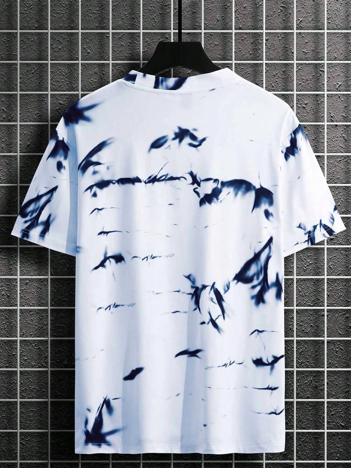 Men's Distressed Ink Wash Print Short Sleeve T-Shirt