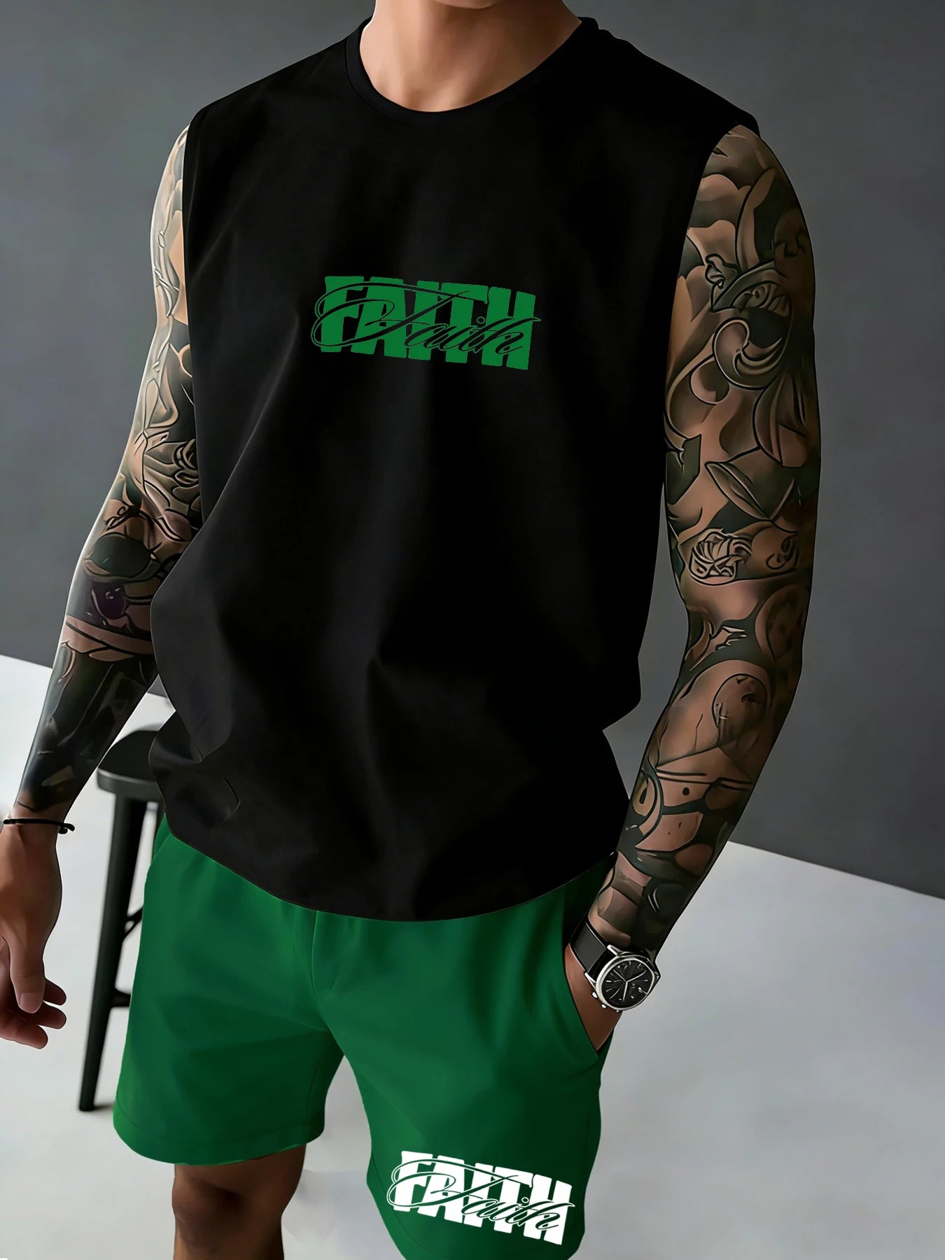 Men's "2 Corintians 5:7" Verse Fitness Tank Top