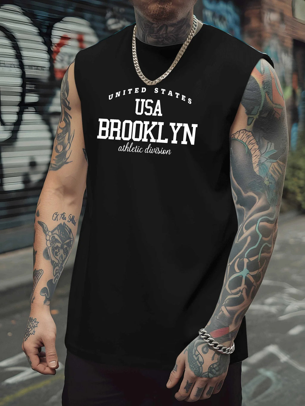 Men's "USA Brooklyn" Fitness Tank Top