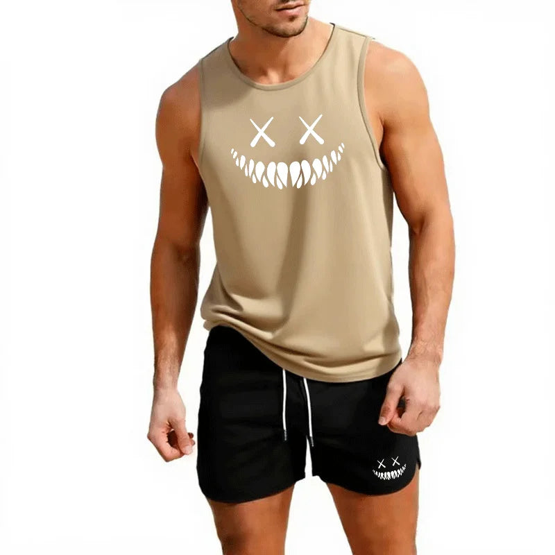 Men's Trendy Smile Tank Top and Short Set