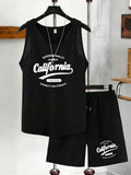 Men's breathable fitness Tank Top and Shorts